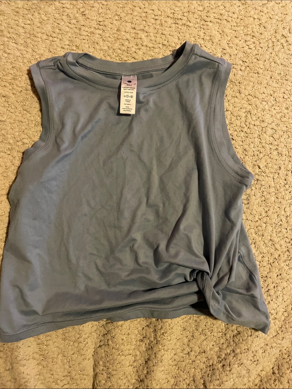 Yogalicious Dusty Blue Knot-Detail Tank